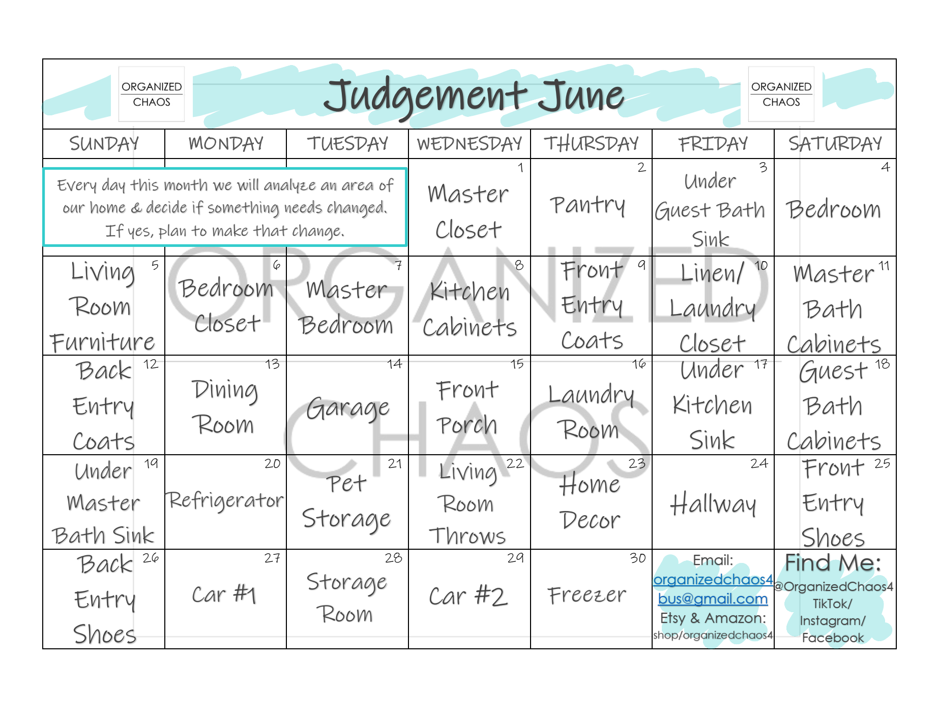 June Rules Judgement June – Organized Chaos